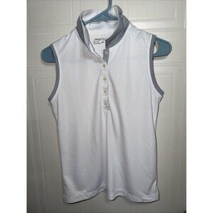 WOMENS SLEEVELESS NIKE GOLF TOP TOUR PERFORMANCE DRIFIT White/Grey SIZE Small